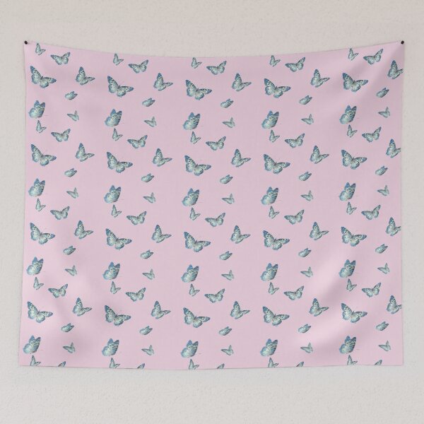 Item preview, Ethereal Blue Glitch Butterflies – Surreal Dreamy Nature Aesthetic designed and sold by Artsy Corner.