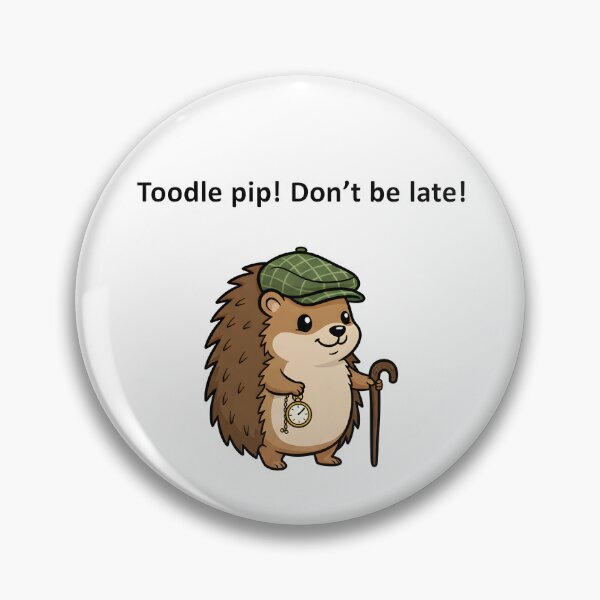 Item preview, Cute Hedgehog Sherlock Funny "Toodle Pip Don't Be Late" Design. designed and sold by The-T-In-Retro.