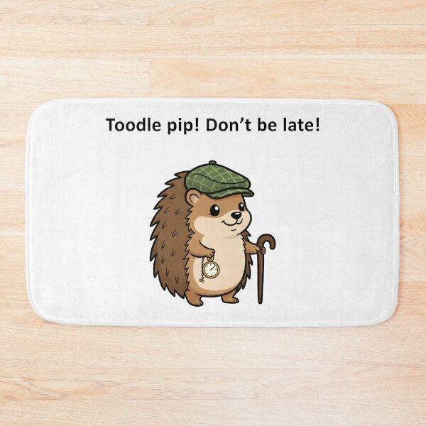 Item preview, Cute Hedgehog Sherlock Funny "Toodle Pip Don't Be Late" Design. designed and sold by The-T-In-Retro.
