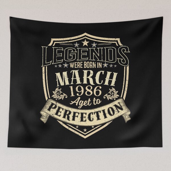Item preview, Legends Born In March 1986 Aged To Perfection Vintage Birthday Gift designed and sold by MixedVibes Co..
