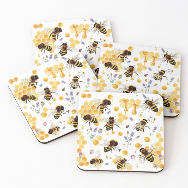 Item preview, Bee and Honeycomb Cottagecore Pattern | Honey-Inspired Art designed and sold by UnhingedBird.