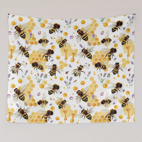 Item preview, Bee and Honeycomb Cottagecore Pattern | Honey-Inspired Art designed and sold by UnhingedBird.
