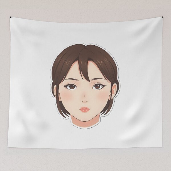 Item preview, Minimal Anime Face Line Art – Expressive Minimalist Character Design - 2 designed and sold by RELAX STATION.