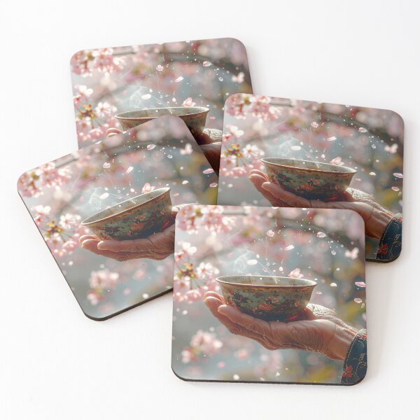 Item preview, Cherry Blossom Tea Ceremony — Zen Art Wabi Sabi designed and sold by Schoenenwald - Illustrations Uniques et Originales.