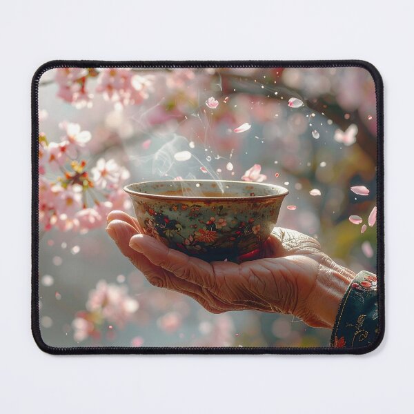 Item preview, Cherry Blossom Tea Ceremony — Zen Art Wabi Sabi designed and sold by Schoenenwald - Illustrations Uniques et Originales.