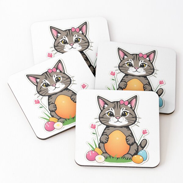 Item preview, Adorable Bunny and Cat Easter Art designed and sold by tim tal.