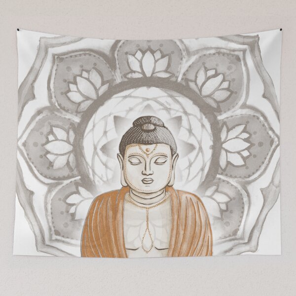Item preview, Buddha Padma Watercolor - Fawn Earth Rust - Earth Halo designed and sold by Irene Estelle.
