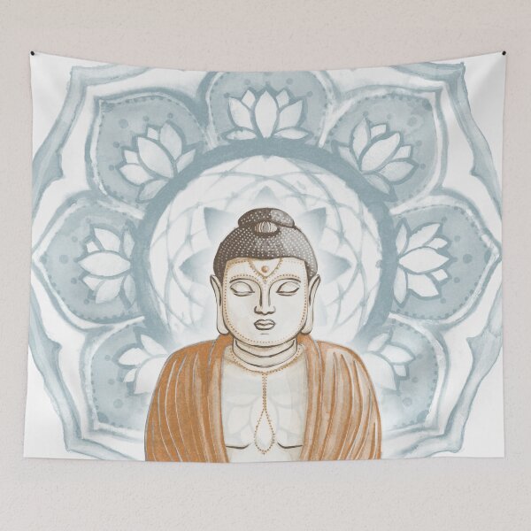 Item preview, Buddha Padma Watercolor - Fawn Earth Rust - Peacock Halo designed and sold by Irene Estelle.
