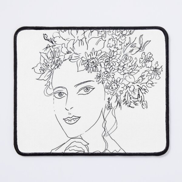 Item preview, Floral Crown Woman line art portrait designed and sold by TinTinBloom.