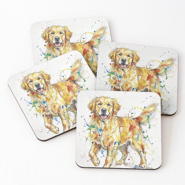 Item preview, Abstract Colorful Golden Retriever Watercolor Art designed and sold by Printpix.