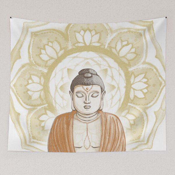 Item preview, Buddha Padma Watercolor - Fawn Earth Rust - Saffron Halo designed and sold by Irene Estelle.