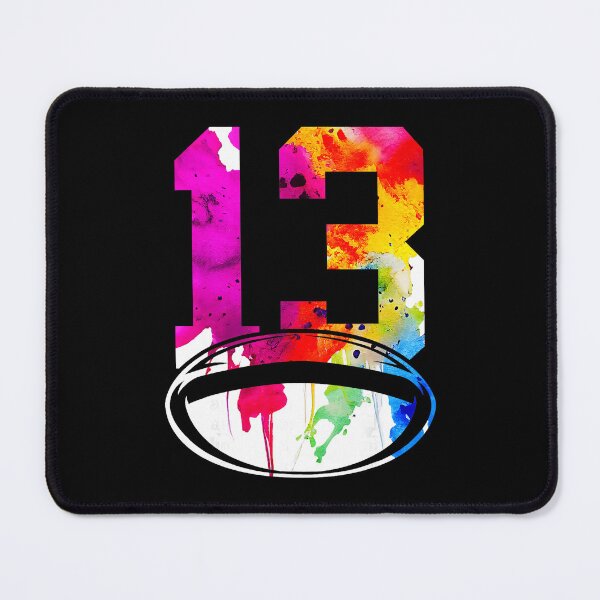Item preview, Number 13 Rugby Color Splash Bold Sports designed and sold by GabrieSketcham.