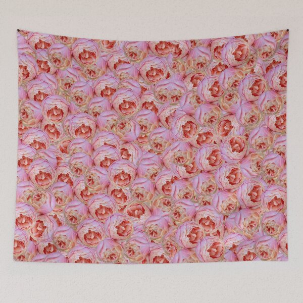 Item preview, Double, pink roses – floral pattern designed and sold by MarionsArt.