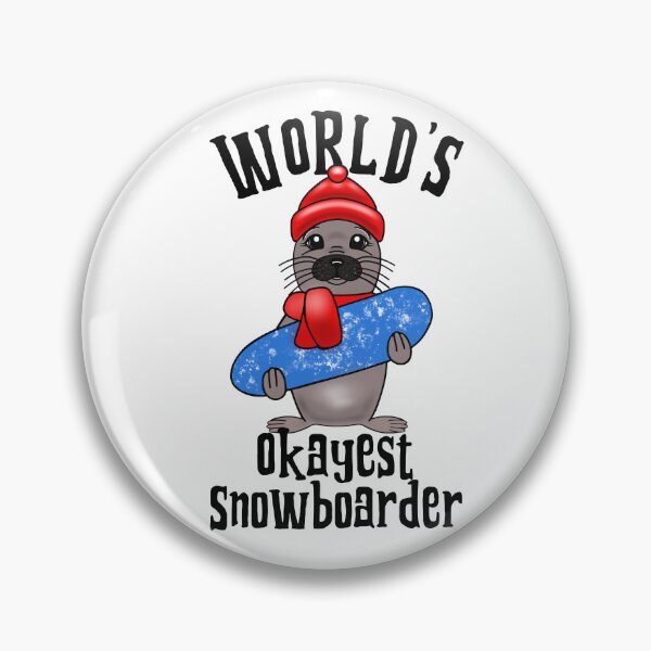 Item preview, Winter Sports World's Okayest Snowboarder Cute GreySeal designed and sold by Sartoris Art.