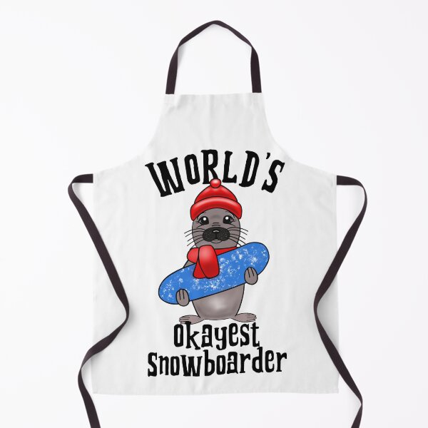 Item preview, Winter Sports World's Okayest Snowboarder Cute GreySeal designed and sold by Sartoris Art.