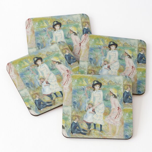 Item preview, Children on the Seashore Guernsey by Pierre-Auguste Renoir: Impressionist Beach Poster designed and sold by artofuniverse.