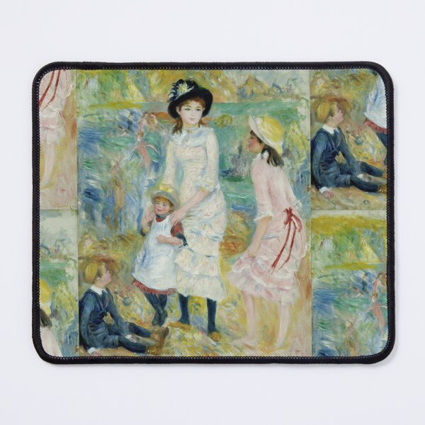 Item preview, Children on the Seashore Guernsey by Pierre-Auguste Renoir: Impressionist Beach Poster designed and sold by artofuniverse.