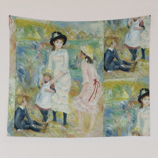 Item preview, Children on the Seashore Guernsey by Pierre-Auguste Renoir: Impressionist Beach Poster designed and sold by artofuniverse.