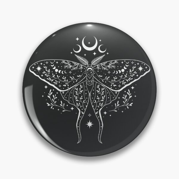 Item preview, Celestial Triple Moon Moth Line Art designed and sold by GraveyardGlam.