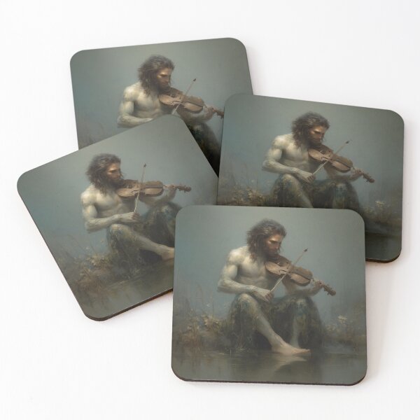 Item preview, Nøkken Playing Violin – Nordic Water Spirit Folklore Art designed and sold by NordicDreams.