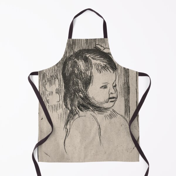 Artikelvorschau, Kinderbüste nach rechts gewandt von Pierre-Auguste Renoir: Vintage-Linienporträt-Poster entworfen und verkauft von artofuniverse.