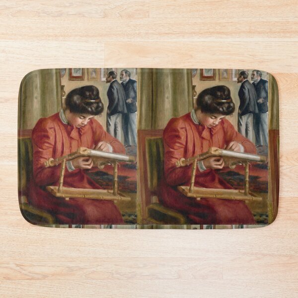 Item preview, Christine Lerolle Brodant by Pierre-Auguste Renoir: Cozy Impressionist Interior Poster designed and sold by artofuniverse.
