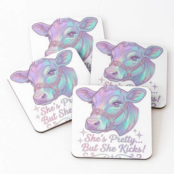 Item preview, She's Pretty But She Kicks Iridescent Show Heifer Sticker designed and sold by taylortails.