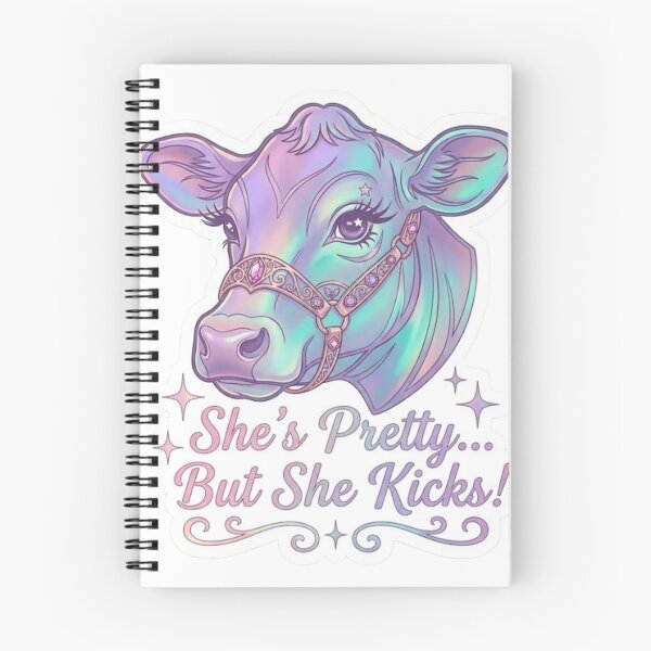 Item preview, She's Pretty But She Kicks Iridescent Show Heifer Sticker designed and sold by taylortails.