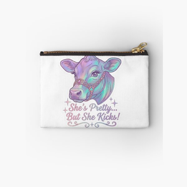 Item preview, She's Pretty But She Kicks Iridescent Show Heifer Sticker designed and sold by taylortails.