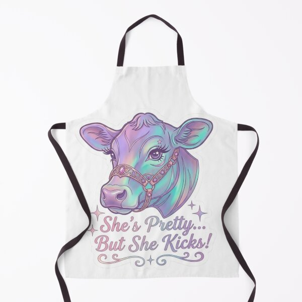 Item preview, She's Pretty But She Kicks Iridescent Show Heifer Sticker designed and sold by taylortails.