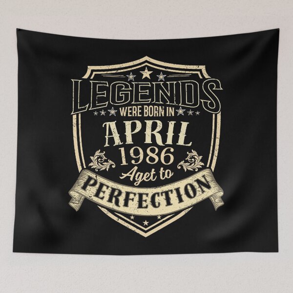 Item preview, Legends Born In April 1986 Aged To Perfection Vintage Birthday Gift designed and sold by MixedVibes Co..