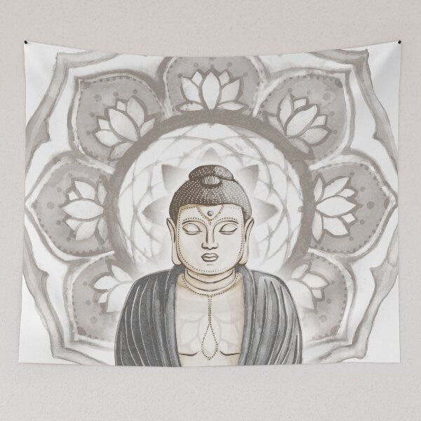 Item preview, Buddha Padma Watercolor - Fawn Earth Slate - Earth Halo designed and sold by Irene Estelle.