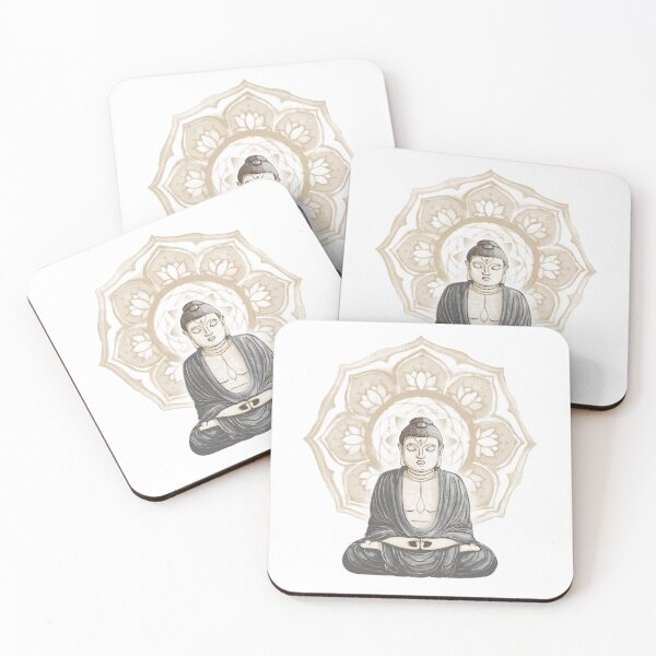 Item preview, Buddha Padma Watercolor - Fawn Earth Slate - Fawn Halo designed and sold by Irene Estelle.