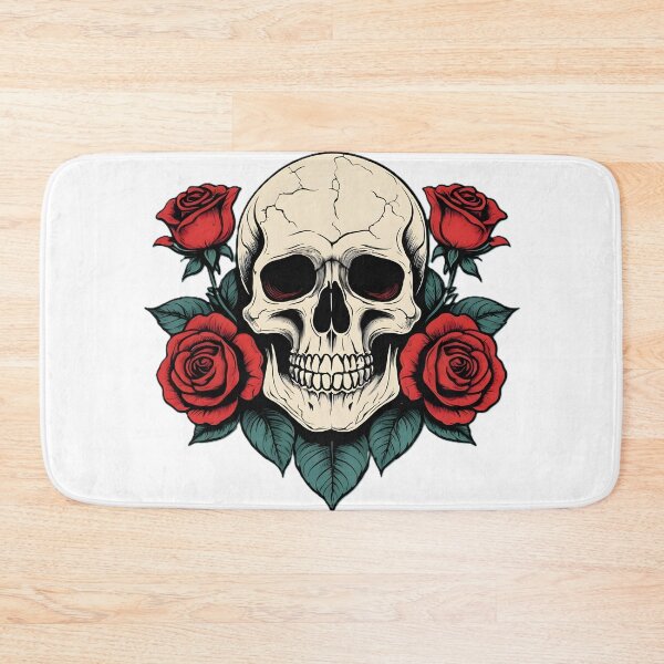 Item preview, Vintage Skull With Roses Gothic Tattoo T-Shirt Design - 6 designed and sold by RELAX STATION.
