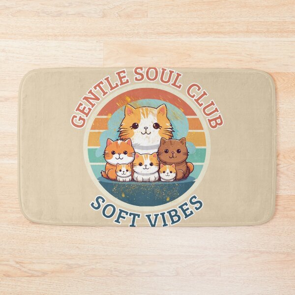 Item preview, Gentle Soul Club Soft Vibes Cute Cat Family Vintage Aesthetic Cottagecore Animal Design designed and sold by Negisandeep studio.