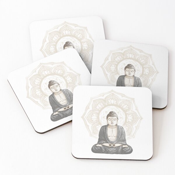 Item preview, Buddha Padma Watercolor - Fawn Earth Slate - Dove Halo designed and sold by Irene Estelle.