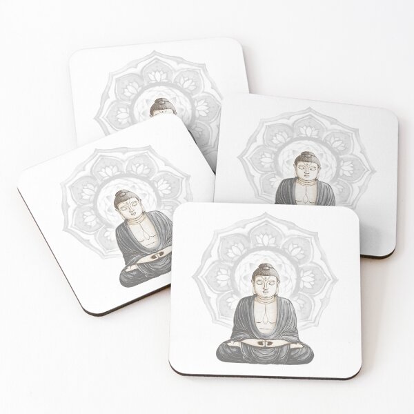 Item preview, Buddha Padma Watercolor - Fawn Earth Slate - Fog Halo designed and sold by Irene Estelle.