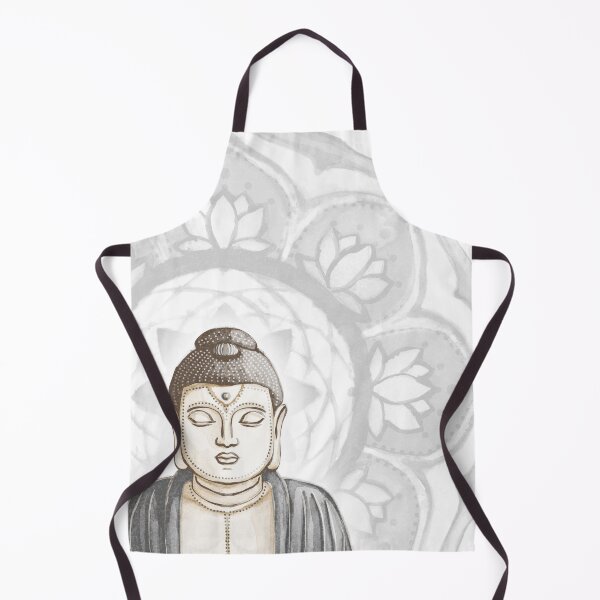 Item preview, Buddha Padma Watercolor - Fawn Earth Slate - Fog Halo designed and sold by Irene Estelle.