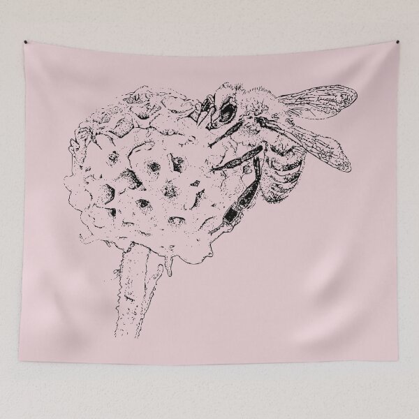 Item preview, Honey Bee on Golden Buddleia - (#EED4D9) designed and sold by The Stippler Process.
