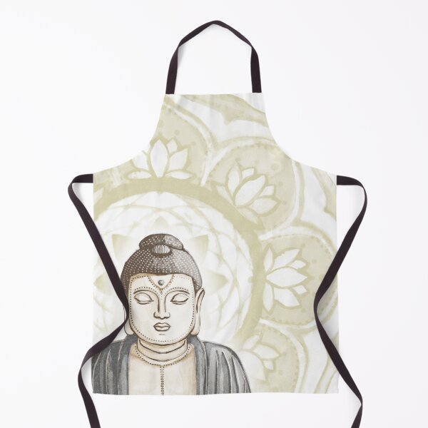 Item preview, Buddha Padma Watercolor - Fawn Earth Slate - Gold Halo designed and sold by Irene Estelle.