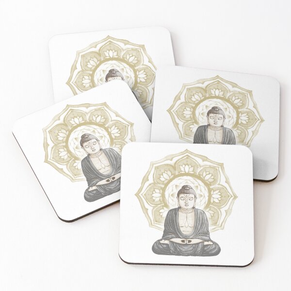 Item preview, Buddha Padma Watercolor - Fawn Earth Slate - Ochre Halo designed and sold by Irene Estelle.