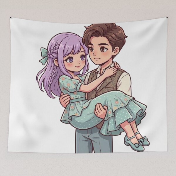 Item preview, The young man carried the young woman. designed and sold by PP&RAINBOW SHOP.
