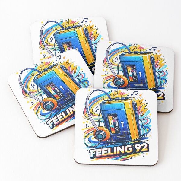 Item preview, Feeling 92 Retro Walkman Cassette Player 90s Music Nostalgia Pop Art designed and sold by DraftAndDoneArt.