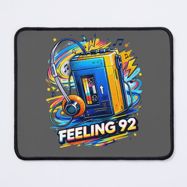 Item preview, Feeling 92 Retro Walkman Cassette Player 90s Music Nostalgia Pop Art designed and sold by DraftAndDoneArt.
