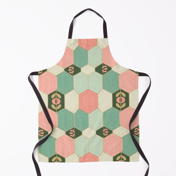 Item preview, Pastel Hexagon Floral Tile Pattern with Gold Accents Boho Seamless designed and sold by Midnight Veil Designs.