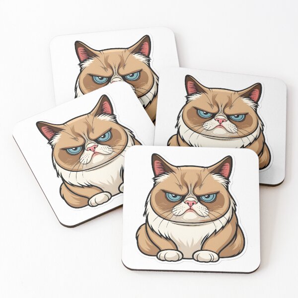 Item preview, Funny Grumpy Cat Cartoon Meme - 6 designed and sold by RELAX STATION.