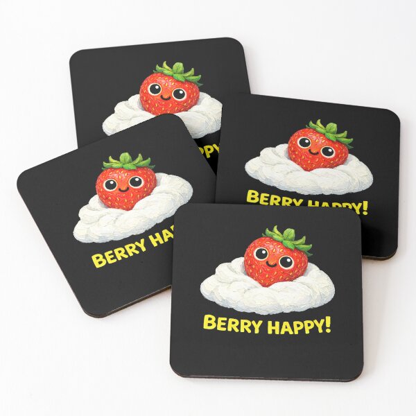 Item preview, Cute Strawberry Cartoon – Berry Happy Funny Food Pun Gift designed and sold by Liv Solara.