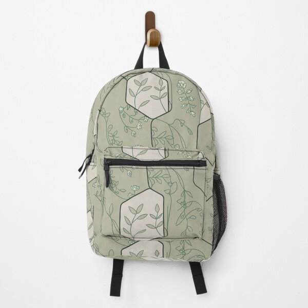 Item preview, Sage Green Hexagon Vine & Wildflower Seamless Pattern Botanical Boho designed and sold by Midnight Veil Designs.