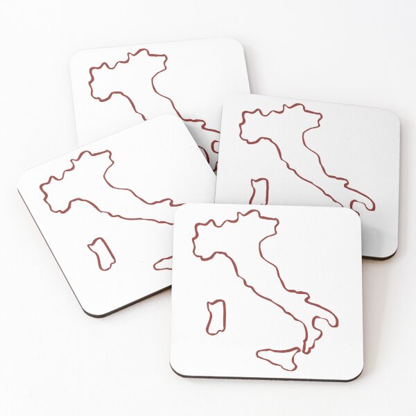 Item preview, Italia Boot Map – Maroon One Line Minimal Illustration designed and sold by EmeraldeaArt.