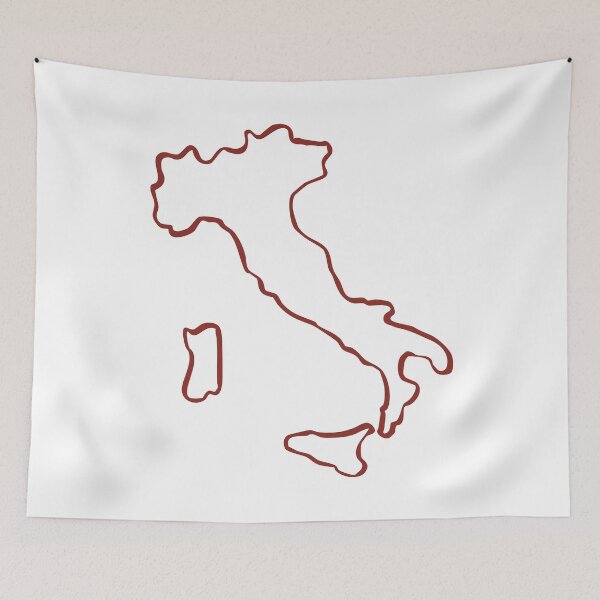 Item preview, Italia Boot Map – Maroon One Line Minimal Illustration designed and sold by EmeraldeaArt.